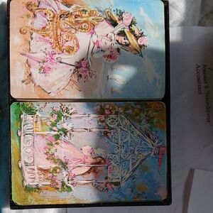 Vintage Arcco Playing Card 2 Pack NEVER USED Lady In Pink Dress Detailed Design